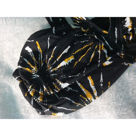 Andie x Demi Moore Monaco Swim Top Black White Gold Floral Size L NWT - Picture 2 of 6